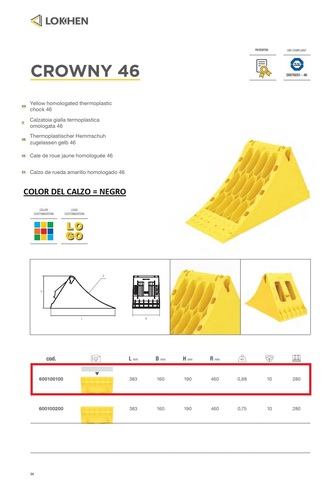 CALE DE ROUE DIN 446 PLASTIQUE NOIR