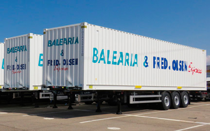 Baleària and Fred. Olsen acquire 74 containers carrier Lecitrailer